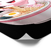 Kawaii Anime Axolotl Ramen  Poster (Hoek)