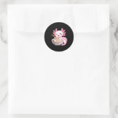 Kawaii Anime Axolotl Ramen  Ronde Sticker (Tas)
