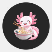 Kawaii Anime Axolotl Ramen  Ronde Sticker (Voorkant)