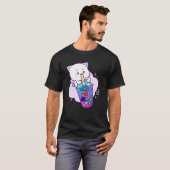Kawaii Anime Boba Galaxy Cat Planet Tea Cute Kitte T-shirt (Voorkant volledig)