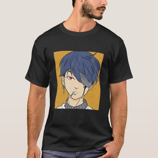 Kawaii Anime Boy Lofi Aesthetische Retro 90S Japan T-shirt (Voorkant)