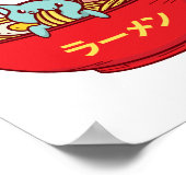 Kawaii Anime Cat Funny Schattige Japanse ramen Poster (Hoek)