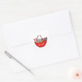 Kawaii Anime Cat Funny Schattige Japanse ramen Vierkante Sticker (Envelop)