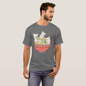 Kawaii Anime Cat Japans Ramen Noodles - Kitten V T-shirt (Voorkant volledig)