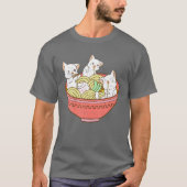 Kawaii Anime Cat Japans Ramen Noodles - Kitten V T-shirt (Voorkant)