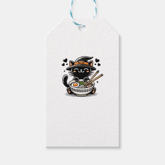 Kawaii Anime Cat Schattige Ramen Halloween Kinder Cadeaulabel (Voorkant)
