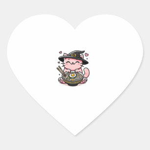 Kawaii Anime Cat Schattige Ramen Halloween Kinder Hart Sticker