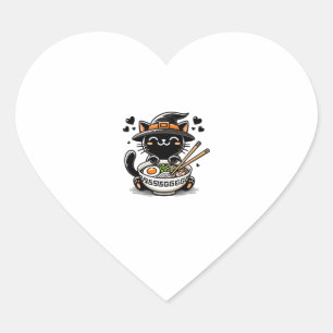 Kawaii Anime Cat Schattige Ramen Halloween Kinder Hart Sticker