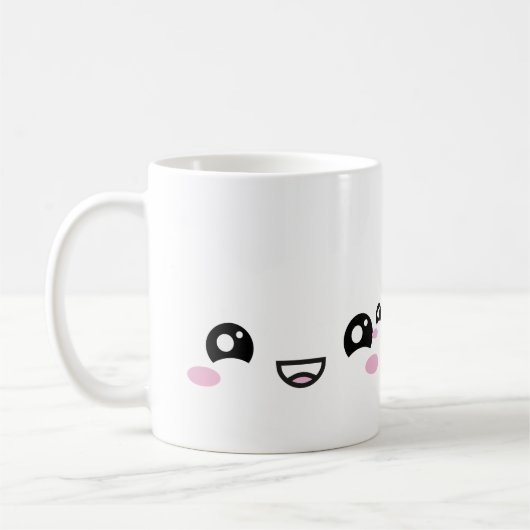 Kawaii Anime Faces Mug – Cute & Expressive Charact Koffiemok (Links)