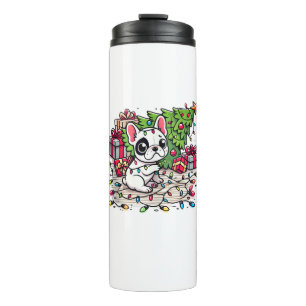 Kawaii Anime Frenchie Kerst Funny Dog Thermosbeker