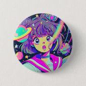 Kawaii Anime Girl Button (Voorkant)
