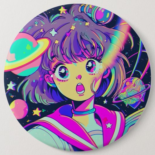 Kawaii Anime Girl Button (Voorkant)