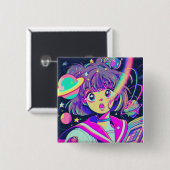 Kawaii Anime Girl Button (Voorkant /achterkant)