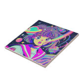 Kawaii Anime Girl Ceramic Tegel Tegeltje (Zijkant)