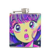 Kawaii Anime Girl Flask Heupfles (Voorkant)