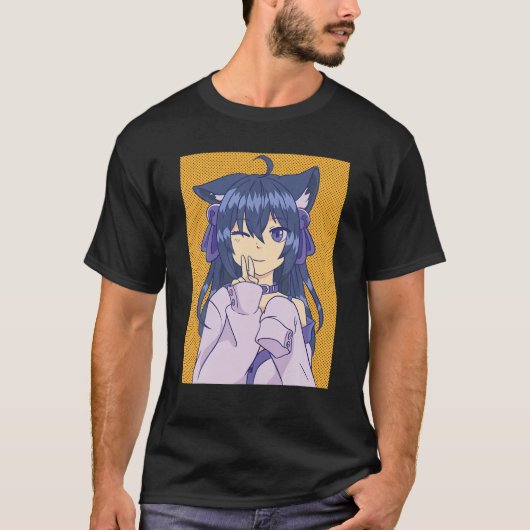 Kawaii Anime Girl Lofi Aesthetische Retro 90S Japa T-shirt (Voorkant)