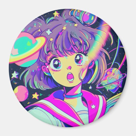 Kawaii Anime Girl Magnet (Voorkant)
