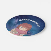 Kawaii Anime Girl Melkwegstelsel Papieren Bordje (Gekanteld)