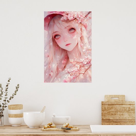 Kawaii Anime Girl Poster (Keuken)