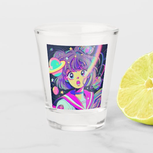 Kawaii Anime Girl Shot Glass Shot Glas (Voorkant)