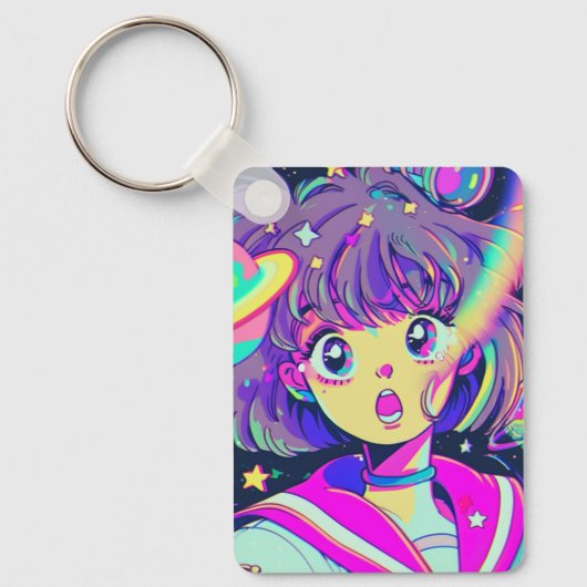 Kawaii Anime Girl Sleutelhanger (Voorkant)