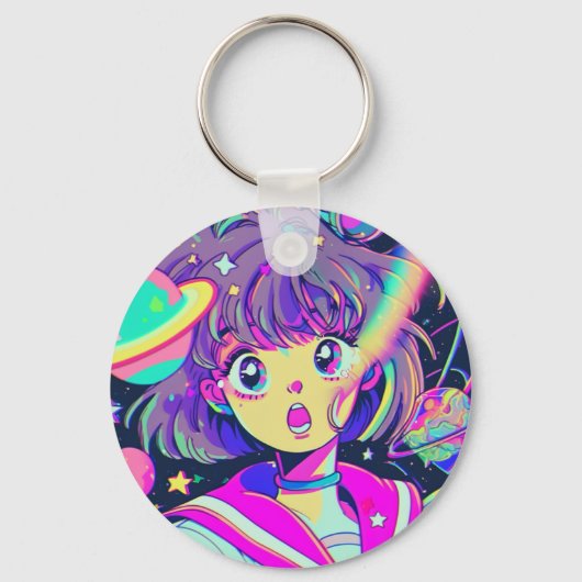 Kawaii Anime Girl Sleutelhanger (Voorkant)