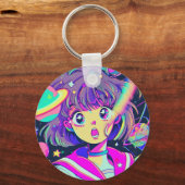 Kawaii Anime Girl Sleutelhanger (Voorkant)