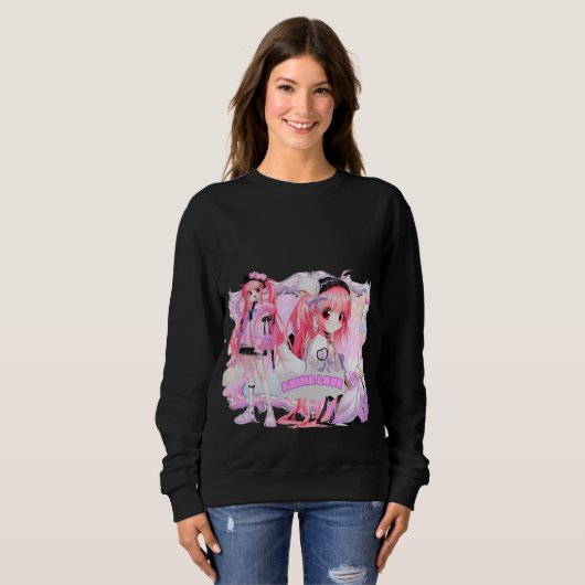 Kawaii Anime Girl Sweatshirt (Voorkant volledig)