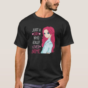 Kawaii Anime Girl T-shirt Cosplay Girl houdt van A
