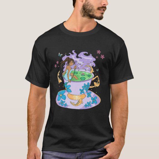 Kawaii Anime Girl Teacup Japans Katoentkerfeest T-shirt (Voorkant)
