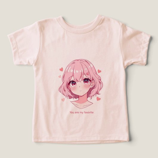 Kawaii Anime Girl Valentine Sweatshirt (Design voorkant)