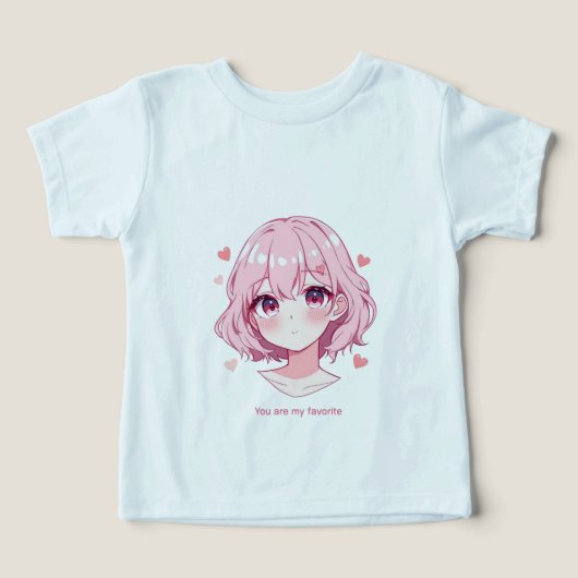 Kawaii Anime Girl Valentine Sweatshirt (Design voorkant)