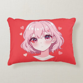 Kawaii Anime Girl Valentine Sweatshirt Accent Kussen