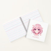 Kawaii Anime Girl Valentine Sweatshirt Notitieboek (Binnen)