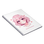 Kawaii Anime Girl Valentine Sweatshirt Notitieboek (Rechterzijde)