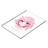 Kawaii Anime Girl Valentine Sweatshirt Notitieboek (Linkerzijde)