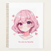 Kawaii Anime Girl Valentine Sweatshirt Planner (Voorkant)