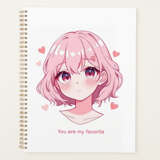 Kawaii Anime Girl Valentine Sweatshirt Planner (Voorkant)