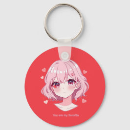 Kawaii Anime Girl Valentine Sweatshirt Sleutelhanger