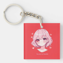 Kawaii Anime Girl Valentine Sweatshirt Sleutelhanger