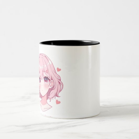 Kawaii Anime Girl Valentine Sweatshirt Tweekleurige Koffiemok (Center)