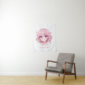 Kawaii Anime Girl Valentine Sweatshirt Wandkleed (In situ)
