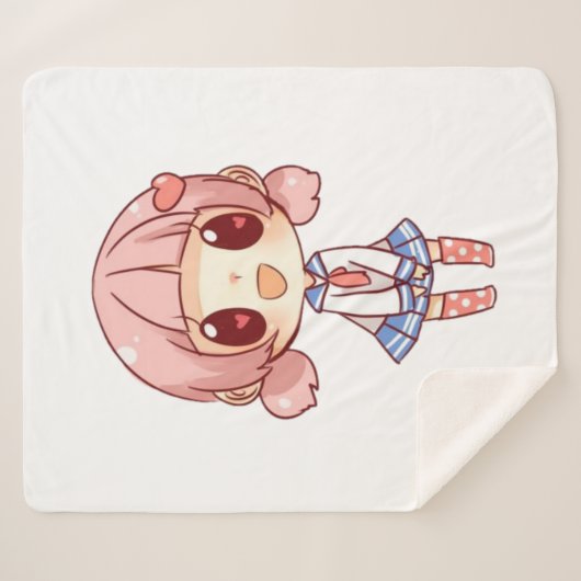 kawaii,anime,girl,wie houdt,schetsen, sherpa deken (Voorkant (horizontaal))