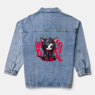 Kawaii Anime Gotische Kat Chibi Antisociale Hera G Denim Jacket