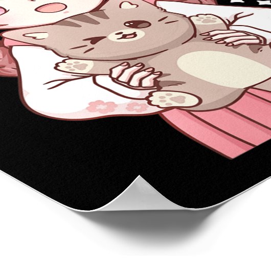 Kawaii Anime Kawaii Cat Lover Otaku Poster (Hoek)