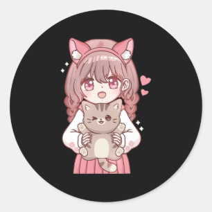 Kawaii Anime Kawaii Cat Lover Otaku Ronde Sticker