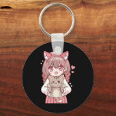 Kawaii Anime Kawaii Cat Lover Otaku Sleutelhanger (Voorkant)