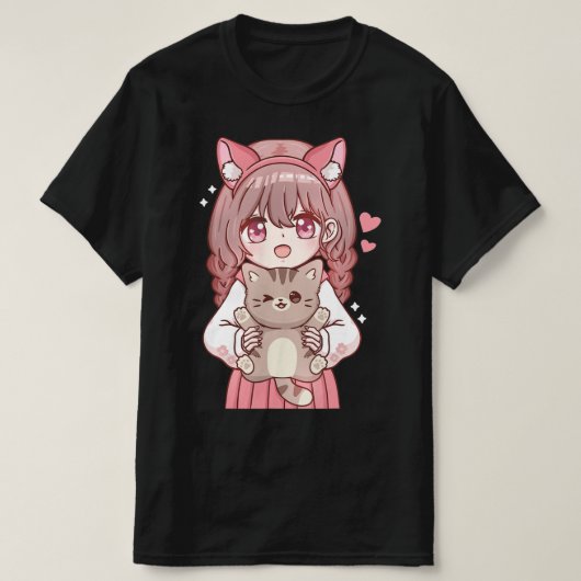 Kawaii Anime Kawaii Cat Lover Otaku T-shirt (Design voorkant)