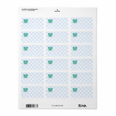 Kawaii Anime Kitty Cat Blue & White Checkerboard Etiket (Full Sheet)