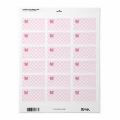 Kawaii Anime Kitty Kat Roze & Witte Schaakbord Etiket (Full Sheet)